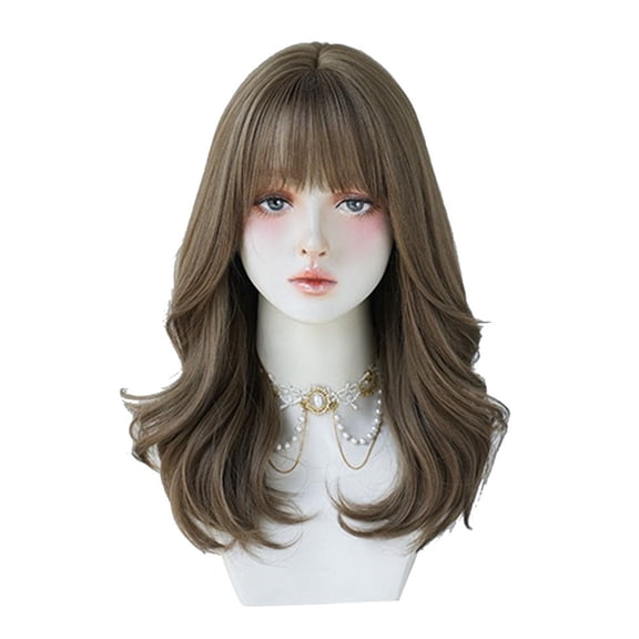 45cm College Cosplay Wig Long Curly Hair Big Wave Chemical Fiber Simulation Hair Fashionable Set of Style Wig