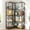 L-shaped (small) 5 Tier, variant on Meilocar Triple Wide 4 Tier Bookcase, 11 Open Display Shelves, Free Standing, Adjustable Shelves for Home Office, Living Room, Bedroom, Rustic Brown