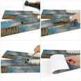 thumbnail image 3 of OULII Ensemble de 5 Carreaux de Plancher en Vinyle Autocollants, Imperméables, Forme de Planche Bleue pour Plancher, 3 of 5