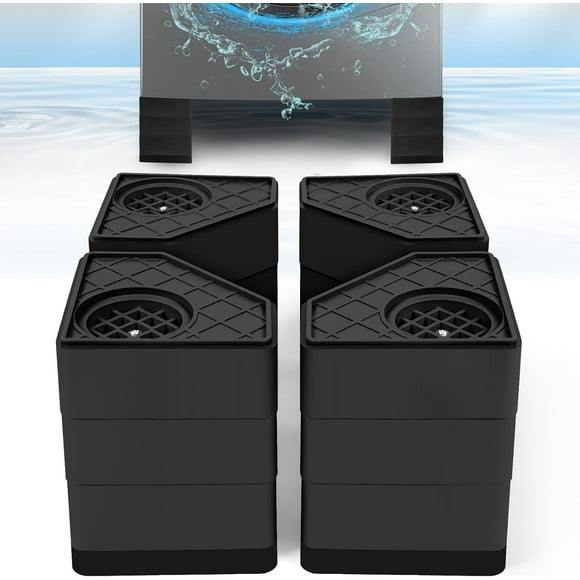 4Pcs Anti Vibration Pads for Washing Machine, Stops Washer Dryer Moving, Prevents Noise, Vibration Transfer, Antivibration Stabilizer Support Feet (Increase4.5in)