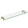 thumbnail image 4 of Glass Shelves for Bathroom,20-Inch Brushed Gold Floating Bathroom Shelf Stainless Steel Tempered Glass Shelf Modern Shelves Wall Mounted, 4 of 9