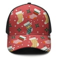 thumbnail image 2 of Christmas Baseball Cap – Stylish Spliced Design Adjustable Trucker Hat with Full Print Front & Brim, Breathable Cotton Blend Snapback for Sports, Travel & Daily Wear, 2 of 3