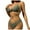 Green, variant on Women's Triangle Bikini Top Ribbed Push up Padded Halter String Bathing Suits Top