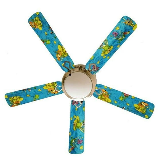 888 Cool Fans F52-0001041 52 in. Frog Pond Fun 5-Blades White Ceiling Fan with Lamp