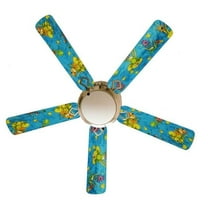 888 Cool Fans F52-0001041 52 in. Frog Pond Fun 5-Blades White Ceiling Fan with Lamp