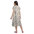 thumbnail image 2 of Moomaya Printed Short Sleeve Nightdress For Ladies Button Placket Nightwear, 2 of 5