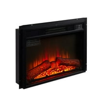 Llinc Store Small Electric Fireplace Insert 18" x 17" Wall Mounted Recessed Fireplace 1400W 120V
