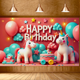 thumbnail image 6 of Colorful Unicorn Themed Happy Birthday Banner with Stars Clouds and Rainbow Background Party Decoration for Birthday Party Photography Props Backdrop Decorations, 6 of 7