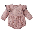 thumbnail image 3 of Lovebay infant Toddler Baby Girls Ruffled Sleeve Romper Bodysuit Playsuit Pink Floral Outfits 0-18M, 3 of 11