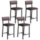 thumbnail image 1 of Yeshouse Juego de 4 taburetes de bar con respaldo y reposapiés, taburetes de bar de altura de mostrador, taburetes de bar de altura de mostrador tapizados con cojín grueso, para comedor, cocina, 1 of 8