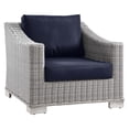 thumbnail image 2 of Modway Conway Outdoor Patio Wicker Rattan Armchair in Light Gray Navy, 2 of 8