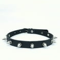 thumbnail image 4 of Collar de cuero con remaches puntiagudos estilo punk europeo y americano, collar Harajuku japonés, cadena de cuero para el cuello estilo gótico rock, joyería, 4 of 5