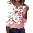 thumbnail image 4 of 3/4 Length Sleeve Womens Tops 2026 Spring V-Neck Ruffle Blouses Dressy Casual Shirts Beach Vacation Tunic 3/4 Sleeve Blouse, 4 of 6