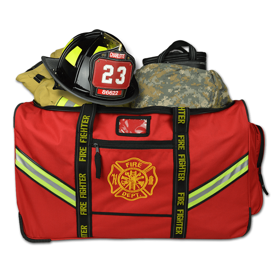 Lightning X Premium Rolling Firefighter Turnout Bunker Gear Bag w/ Wheels, Retractable Handle