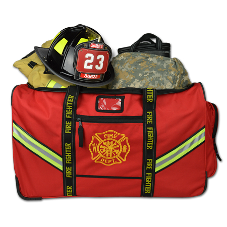 Lightning X Premium Rolling Firefighter Turnout Bunker Gear Bag w/ Wheels, Retractable Handle, Fully Molded