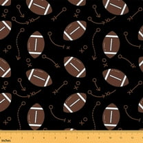 Feelyou Rugby Football Fabric by the Yard 3 Yards, Sport Player Home Decor Fabric by the Yard, Cartoon Ball Game Sewing Fabric, Lightweight Room Decor