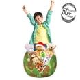 thumbnail image 3 of Animal Storage Toy Bag Chair, Repeating Abstract Camouflage Color Frogs Illustration, Stuffed Animal Organizer Washable Bag, Small Size, Caramel Fern Green, by Ambesonne, 3 of 3