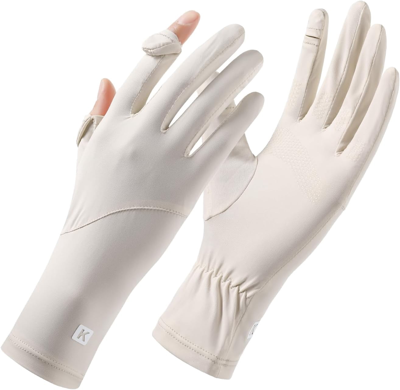 Ice Silk Sunscreen Gloves UV Protection Mittens Non-Slip Touch Screen Driving Gloves for Cycling Riding Golfing Hiking