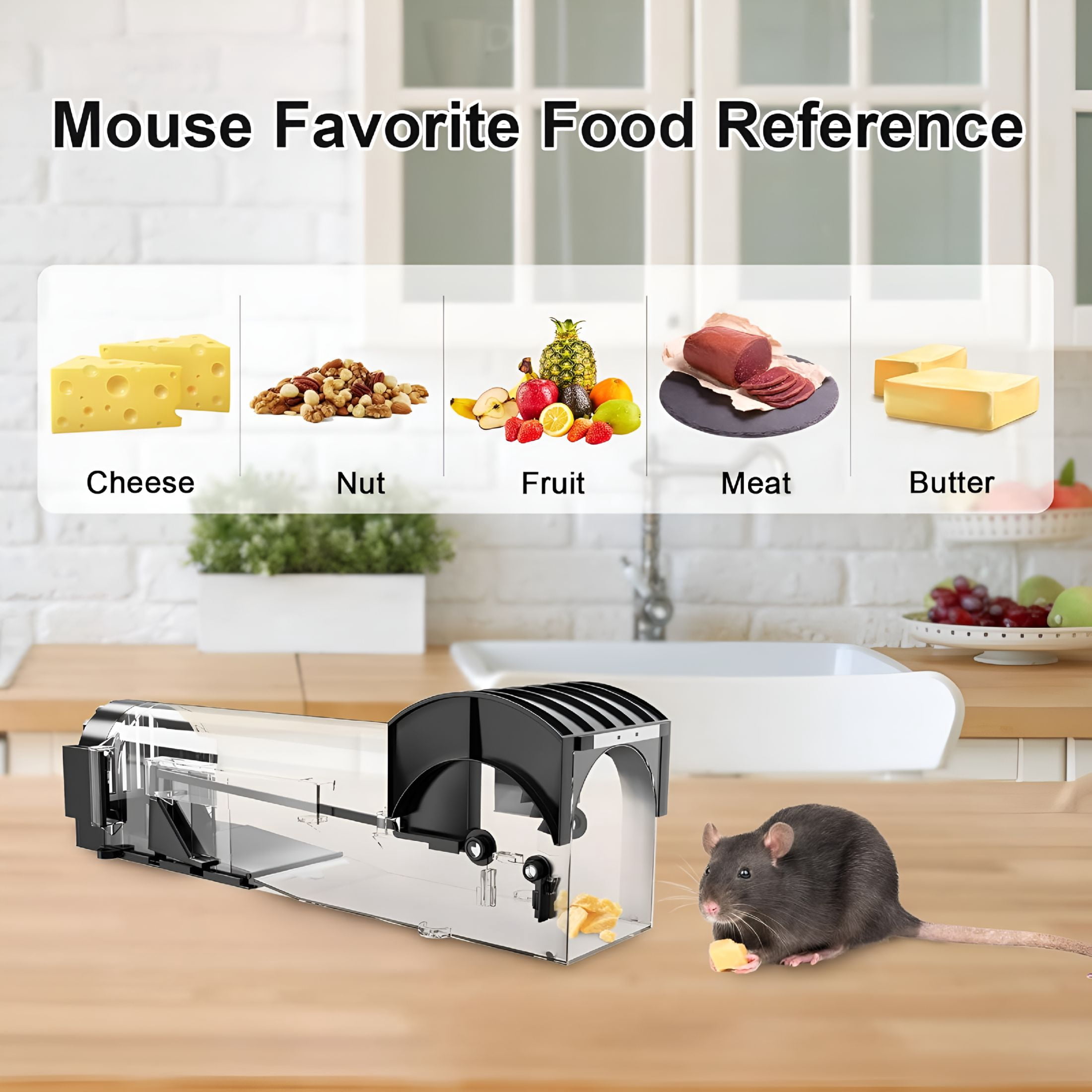 QARUN Humane Mouse Traps,12.6 Inches Enlarged No Kill Live Rat Rodent Traps for Chipmunks,Reusable Catch and Release Mouse Trap for Indoor&Outdoor(2 Pack)