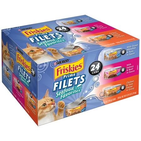 Purina Friskies Prime Filets Seafood Favorites Cat Food Variety Pack 24-5.5 oz. Cans
