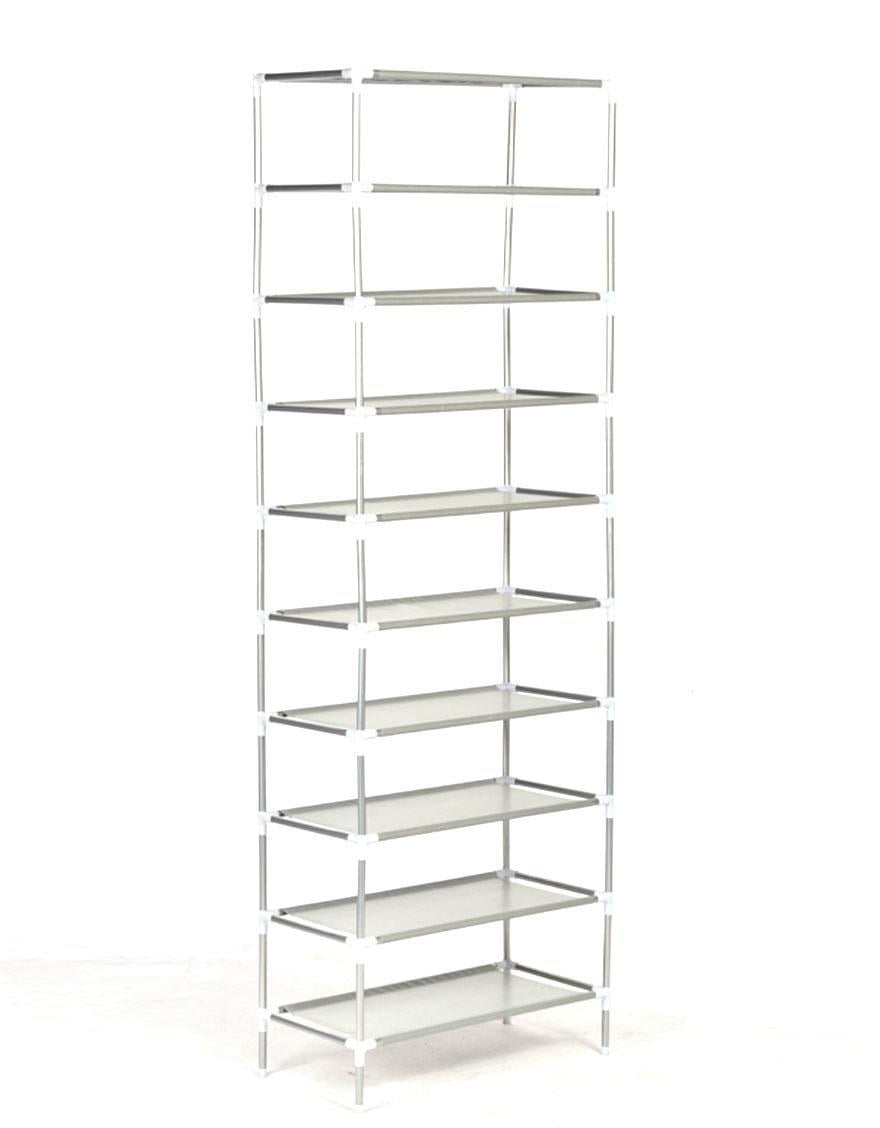 walmart plastic shoe rack on 50 Pairs 10 Tier Shoe Rack Shoe Organizer Shoe Storage Shoe Shelves Cabinet Stackable Easy To Assemble No Tools Required Walmart Com Walmart Com