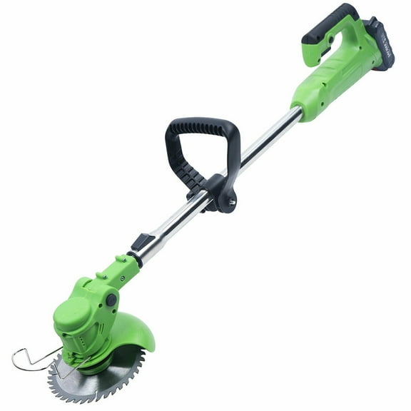 Portable Electric Grass Trimmer, 24V Power Grass Trimmer Lawn Edger with Battery, Weed Eater Tool for Garden and Yard, Green