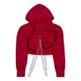 thumbnail image 2 of ITFABS Sweat à Capuche Gothique Punk pour Femmes Manches Longues Court avec Chaînes, 2 of 4