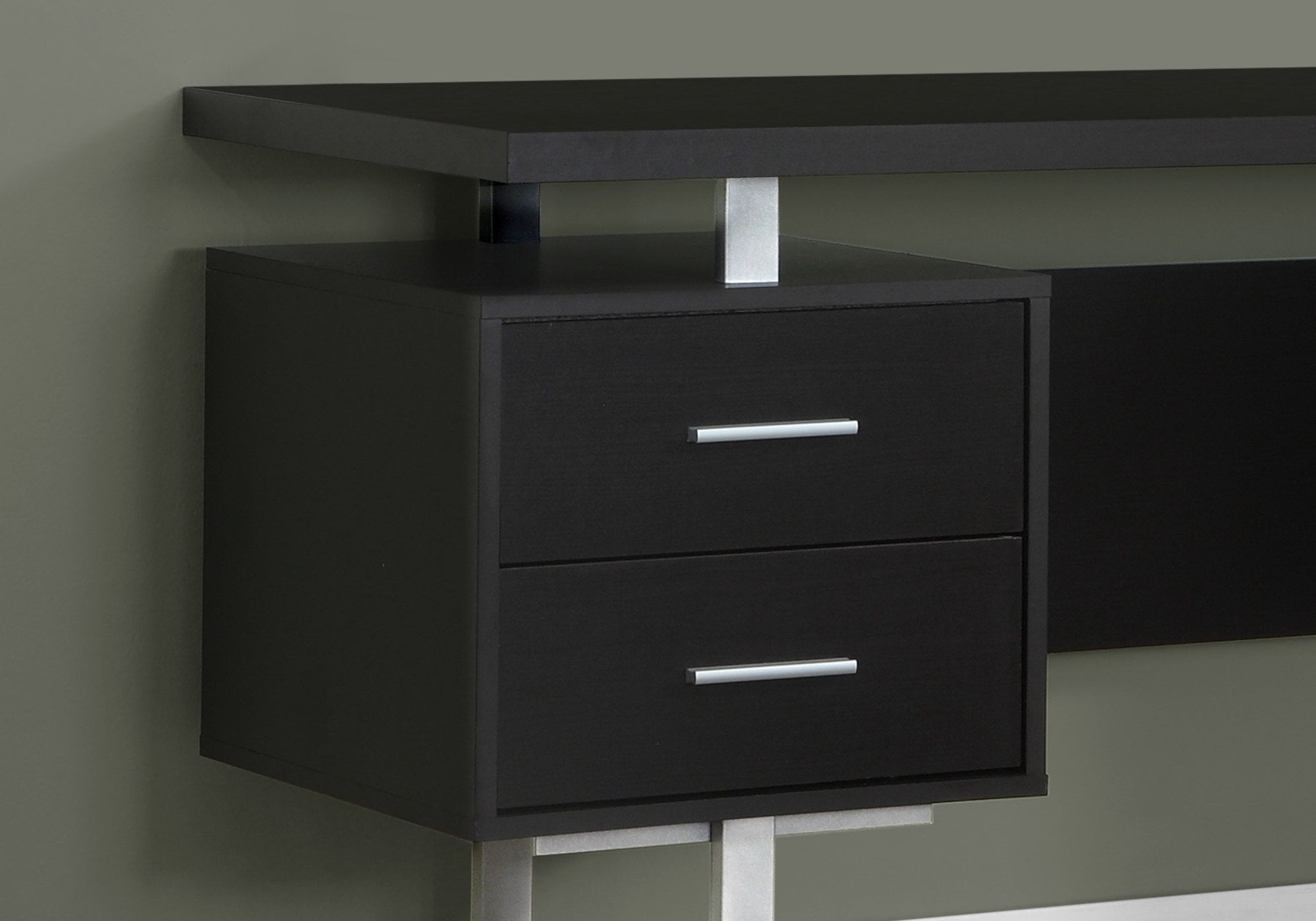 Computer Desk Home Office Laptop Storage Drawers 60"L Work Metal Brown