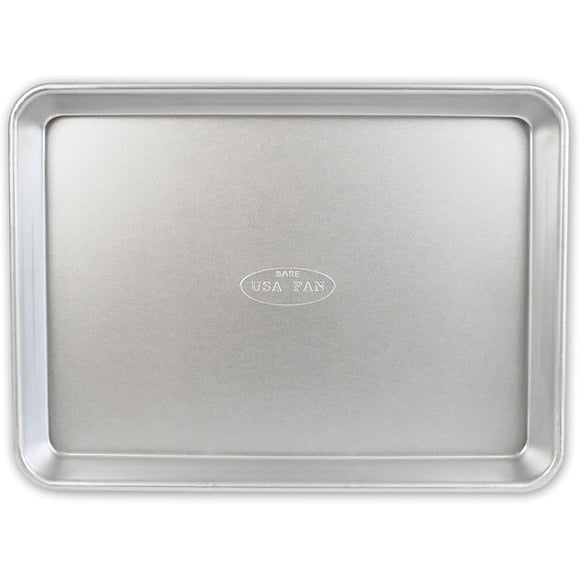 USA Pan Bakeware Traditional Aluminized Steel Uncoated Quarter Sheet Baking Sheet Pan, Made without nonstick coating