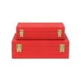 thumbnail image 4 of Contemporary Home Living Handcrafted Faux Shagreen Decorative Boxes - 11.75" - Red and Gold - Set of, 4 of 9
