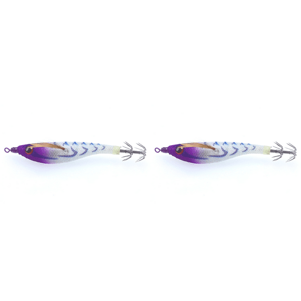 Señuelo Pesca Luminoso Anzuelos Calamar Anzuelo Artificial Cebos Jigging () Púrpura