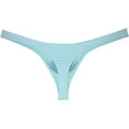 thumbnail image 2 of Mens Checkered Bikini Thong Underpants Pouch Enhancing Tangas Daily Underwear Hipster T-back Light Blue M, 2 of 2