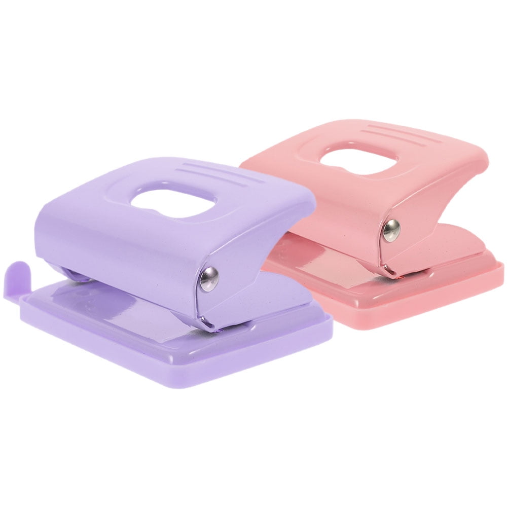 HOMEMAXS 2pcs Loose Leaf Hole Puncher Paper Sheets Hole Maker Manual Hole Punch For Office Two Hole Punch