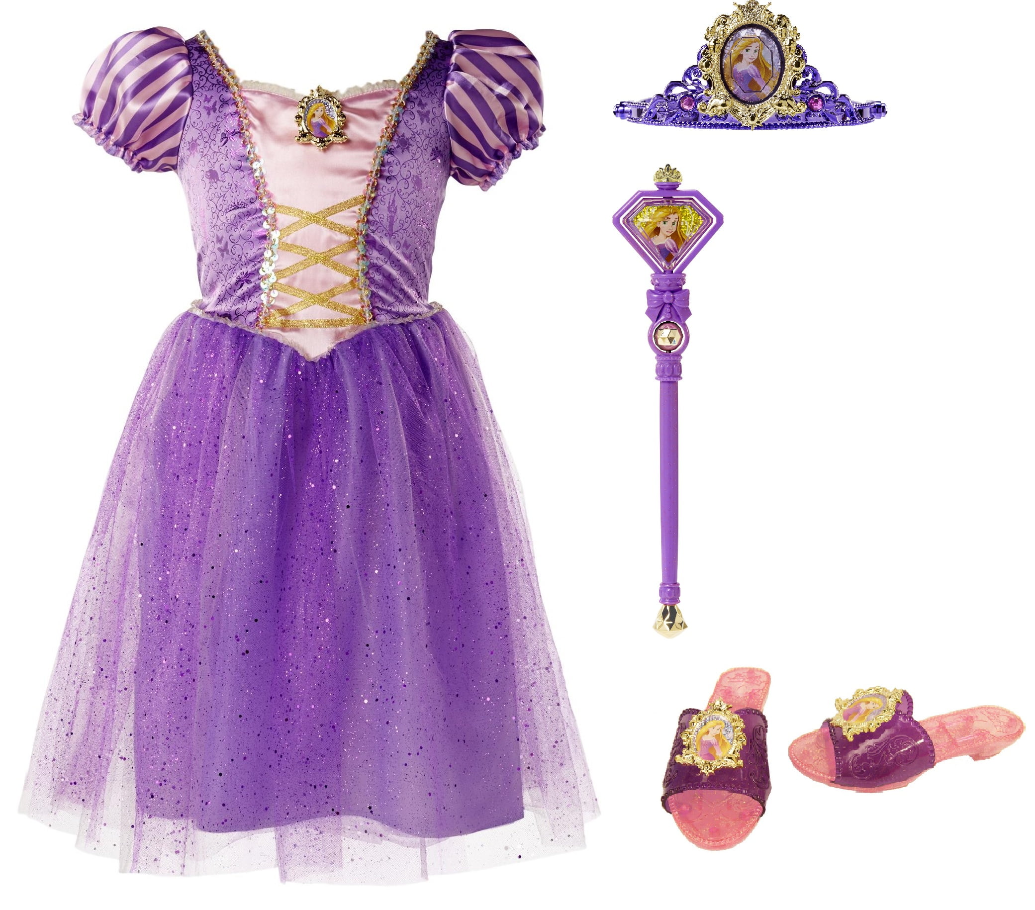 Disney Princess Tangled Rapunzel Dress Up Costume Set Size 4 6x