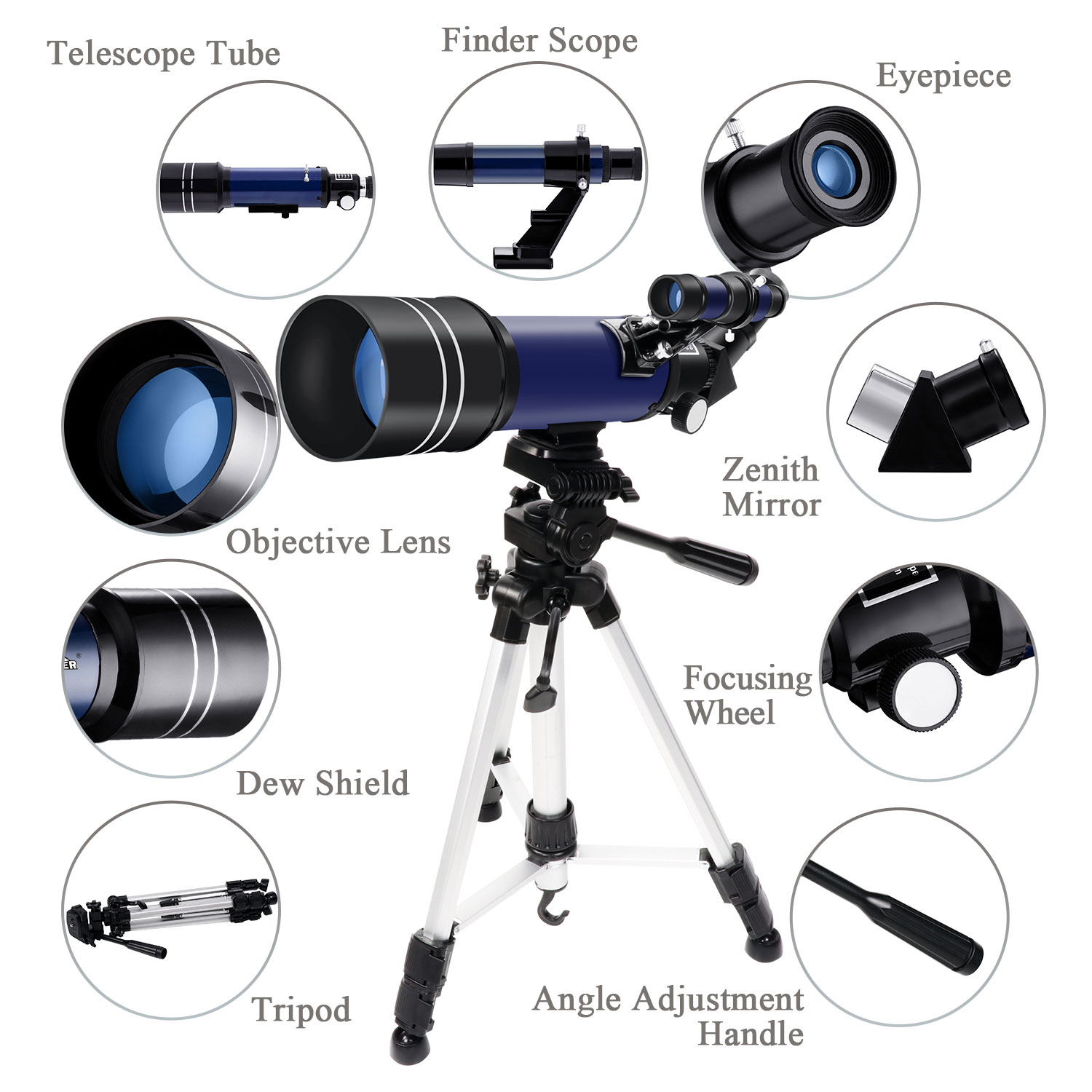 LAKWAR 70mm Refractor Telescope with Tripod photo 8