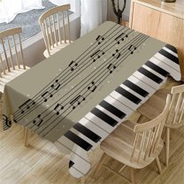 1 Tablecloth Piano Music Pattern Table Cloth Rectangular Tea Table Cover Dining Home Decor Table Cloth