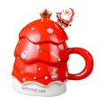 thumbnail image 4 of Taza de cerámica navideña para café, agua, zumo y leche con asa. Rojo, 4 of 9
