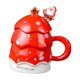 thumbnail image 4 of Taza de café de cerámica con árbol de Navidad, taza de agua reutilizable para jugo con tapa para bebidas calientes Rojo, 4 of 9