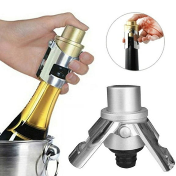 Walbest Bottle Stopper with Vacuum Pressure Pump Food Grade Stainless Steel Leak-proof Keep Fizz Professional Champagne Stopper for Home