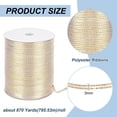 thumbnail image 2 of 1 Roll 870 Yards White Ribbon with Gold Edge 1/8 inch(3mm) Glitter Continuous Polyester Ribbon for Gift Wrapping DIY Crafts Wedding Decoration, 2 of 6