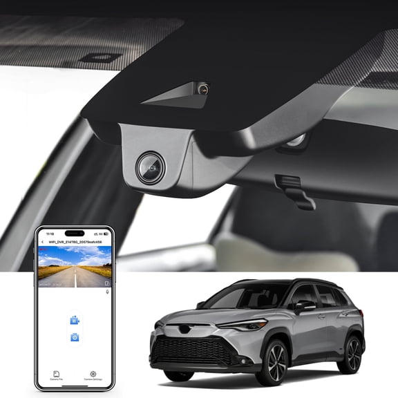 Mangoal 4K Dash Cam Custom fit for Toyota Corolla Cross & Corolla Cross Hybrid 2023-2026 (Model A), LE L XLE, OEM Factory Look, 2160P UHD Video, WiFi & APP, 64GB Card