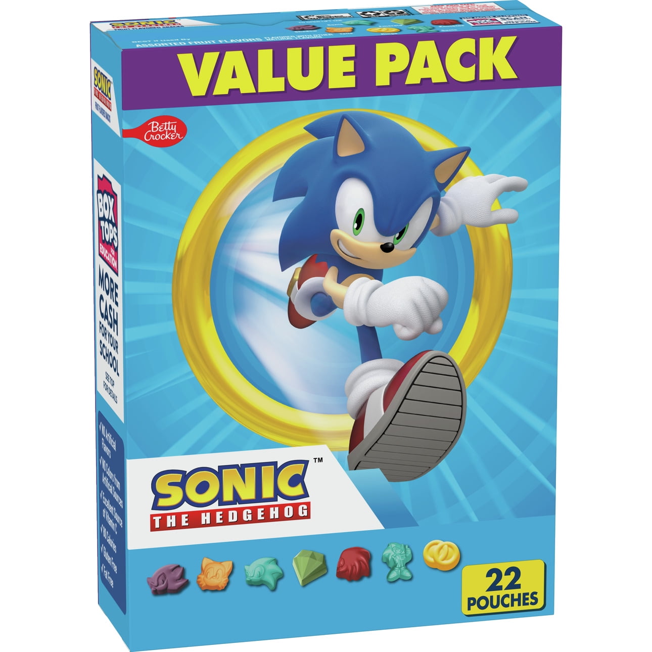 Sonic Fruit Flavored Snacks, Gummy Treat Pouches, Value Pack, 22 ct