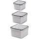 thumbnail image 5 of Juego de 3 recipientes para almacenar alimentos, cajas bento sin BPA con tapa Cuadrado, 5 of 9