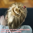 thumbnail image 5 of 4 Pieces Shaped Hairpin Fork, French Style Hair Pins, Hair Forks Tortoise Shell for Long Hair, 2 Prong Updo Chignon Pin for Hairstyle Accessories, 5 of 5