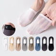 thumbnail image 3 of Men's Summer No-Show Socks&nbsp;– Mesh Invisible Socks, Ultra-Thin Anti-Slip Cotton for Running and Daily Wear, One Size, 8 Pairs, 3 of 7