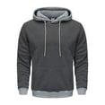 thumbnail image 6 of Momasggi Men's Color Block Hoodies Loose Fit Long Sleeve Drawstring Hooded Sweatshirts Casual Pullover Tops Fashion Fall Winter Hoodie with Pockets Silver M, 6 of 9