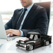 QFX BT-1956 RETRO TRUCK DUAL 2” BLUETOOTH SPEAKER WITH BASS RADIATOR AND ON-THE-GO LED LIGHTS (Black)