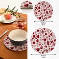 thumbnail image 3 of Coolnut Red Dog Paws Round Woven Potholders Set Trivets for Hot Dishe Heat Resistant Non-Slip Trivets for Cooking and Baking Kitchen Home Decor, 3 of 7