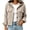Beige-01, variant on Women's Corduroy Crop Hooded Shacket Button Down Long Sleeve Jacket Fall Casual Outerwear