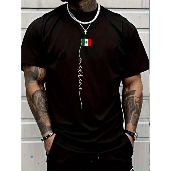 100% Cotton Mexico Signature Mexican Flag T-Shirt Women's Men Graphic Tee